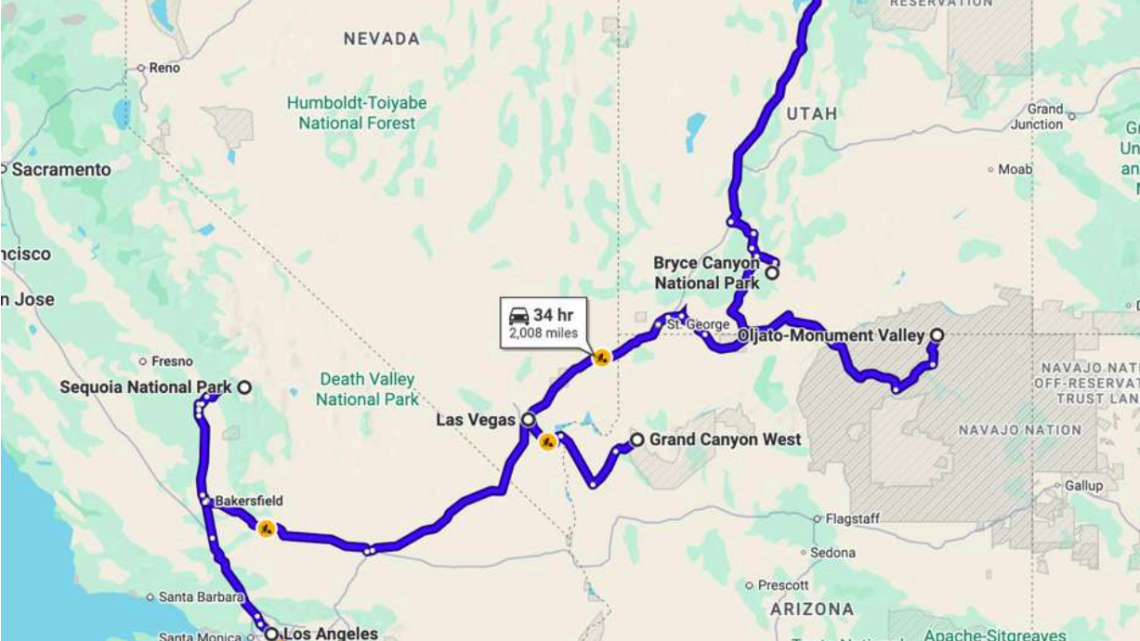 Захід США. Національні парки заходу США від Лос-Анджелеса до Солт-Лейк-Сіті